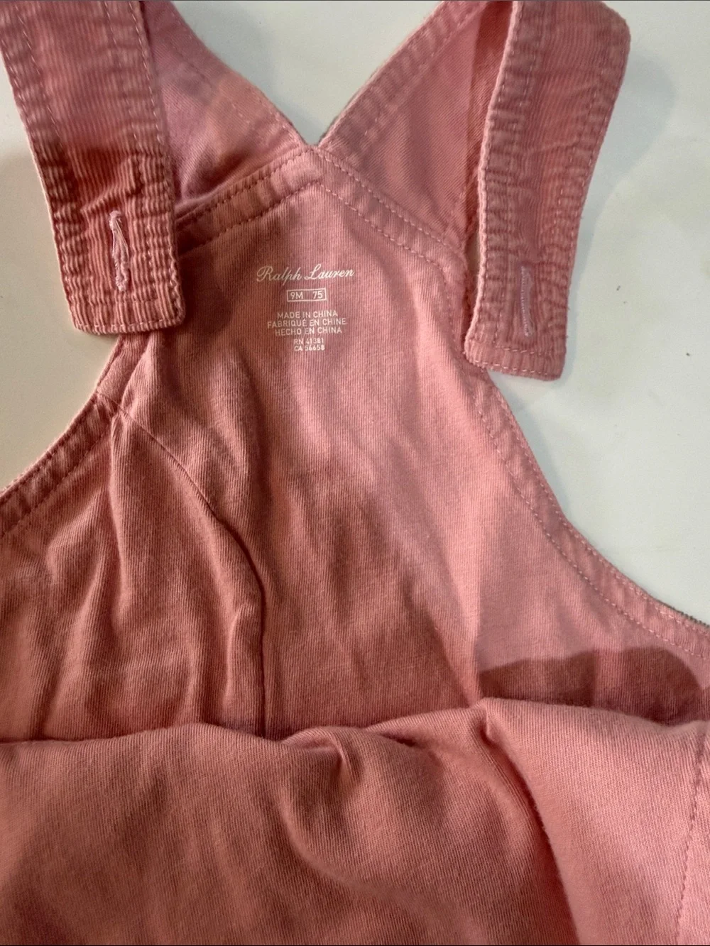 Ralph Lauren Pink Corduroy Kids Overalls